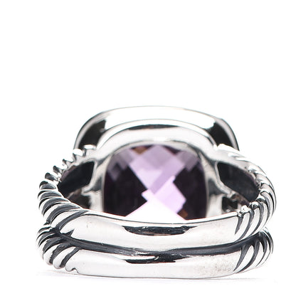 David Yurman Sterling Silver Diamond Amethyst 11mm Albion Ring 54 7 3 of 4