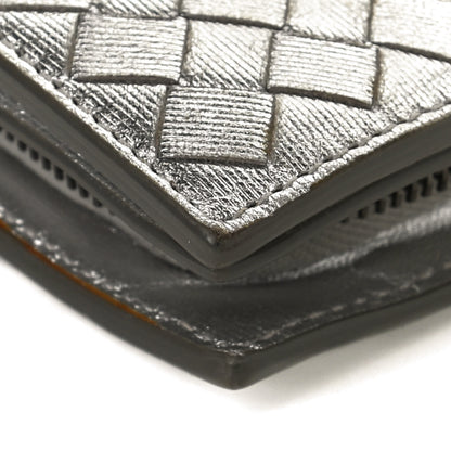 Bottega Veneta Metallic Grosgrain Intrecciato Continental Wallet Silver 11 of 12