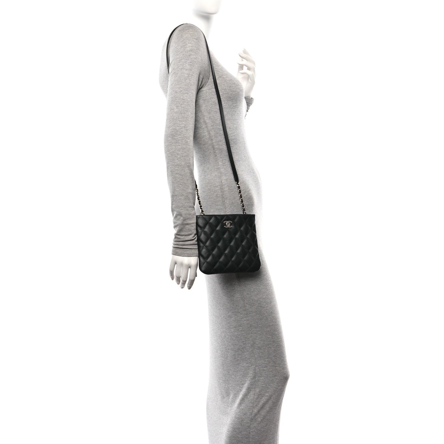 Chanel Lambskin Quilted Uniform Crossbody Bag Black 2 of 11