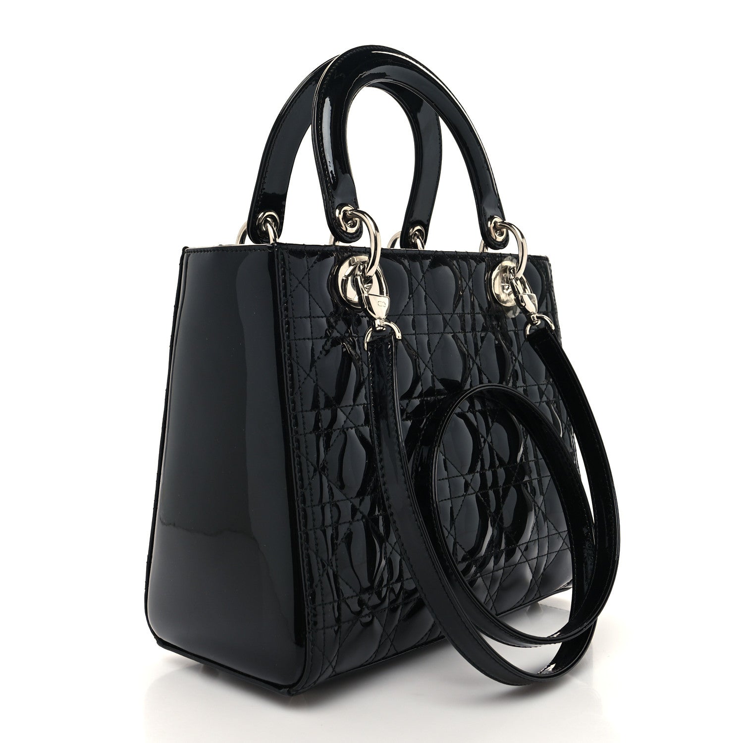 Christian Dior Patent Cannage Medium Lady Dior Black 3 of 11