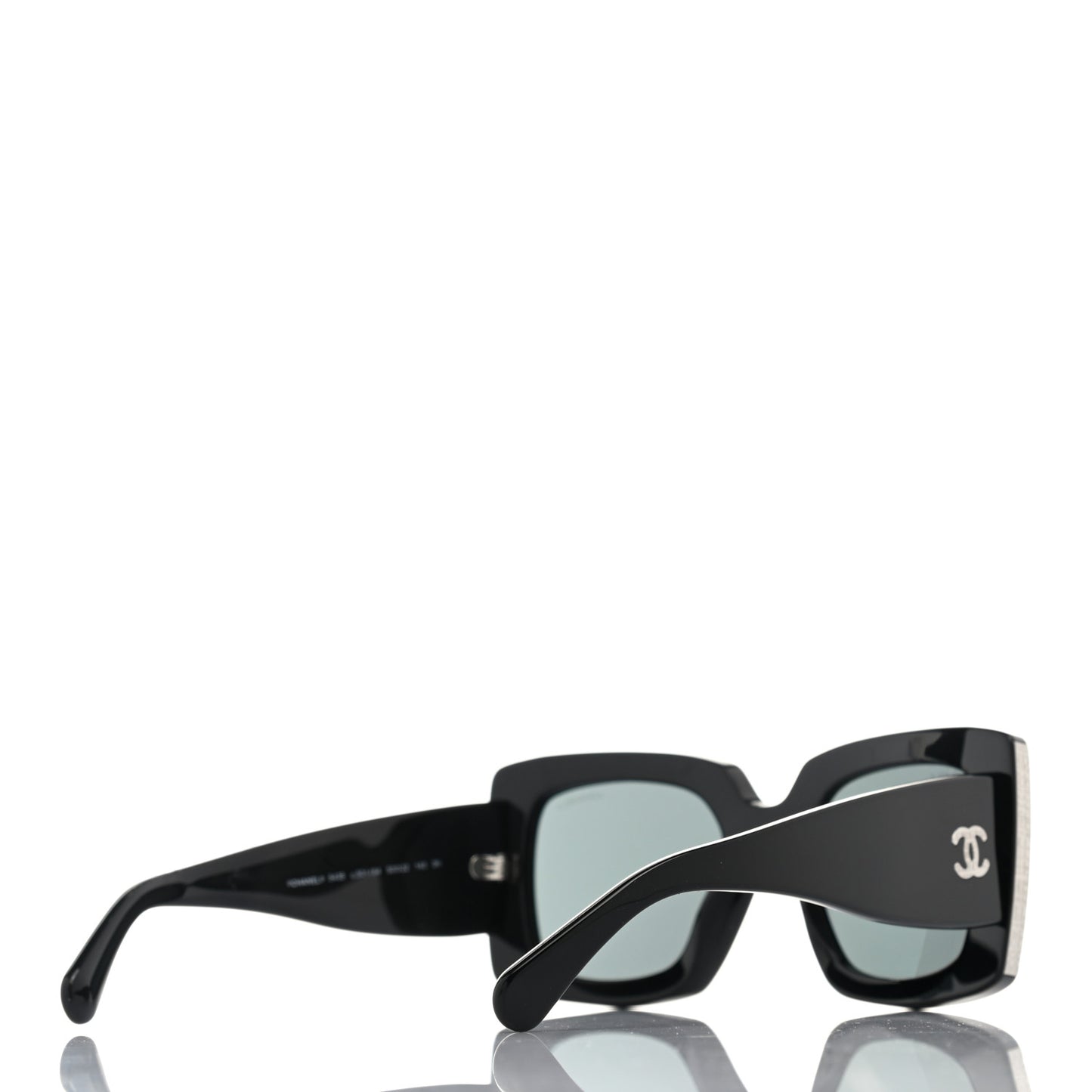 Acetate Rectangle Sunglasses 5435 Black Grey