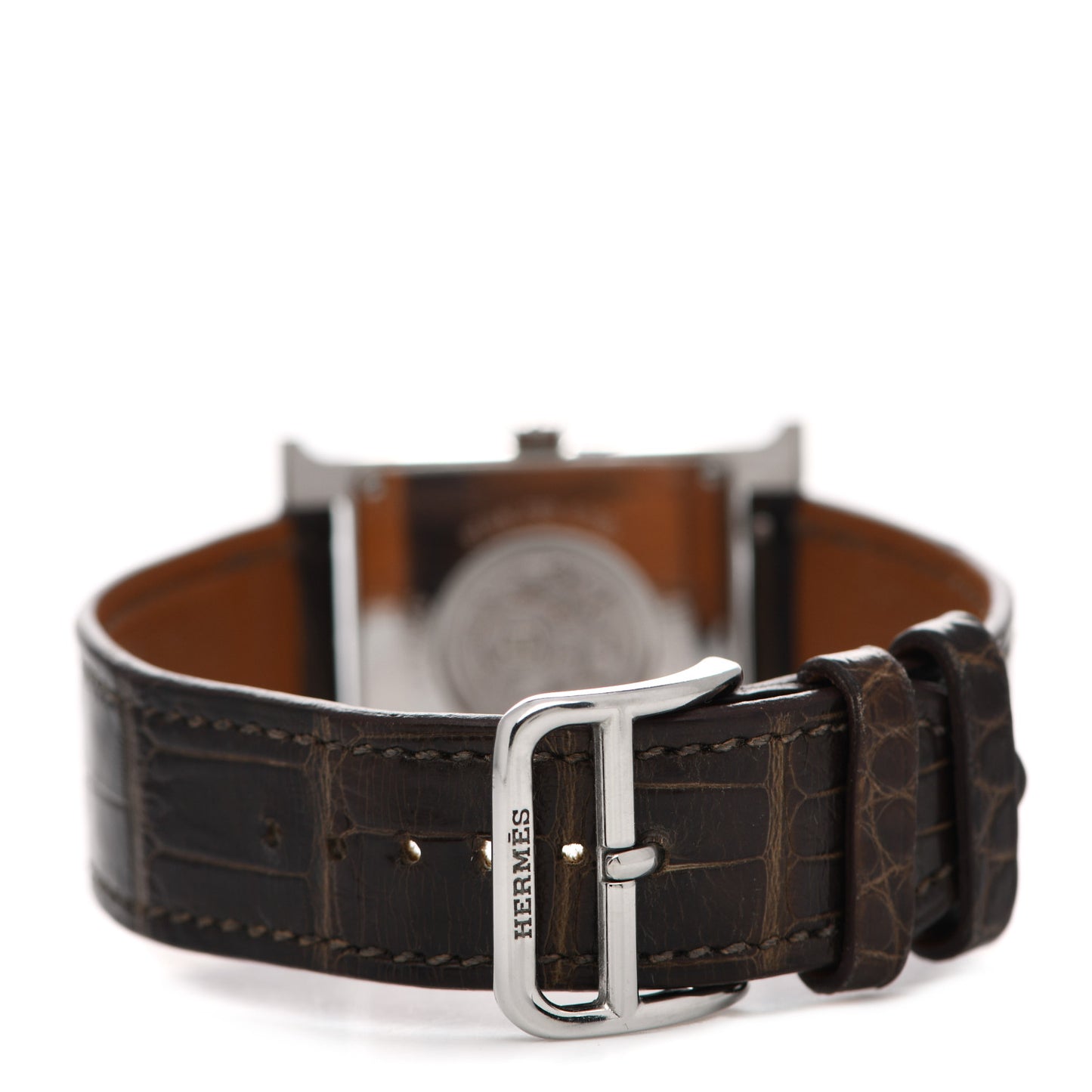 Stainless Steel Alligator Lacquer 26mm Heure H Hour Quartz Watch Gris Elephant