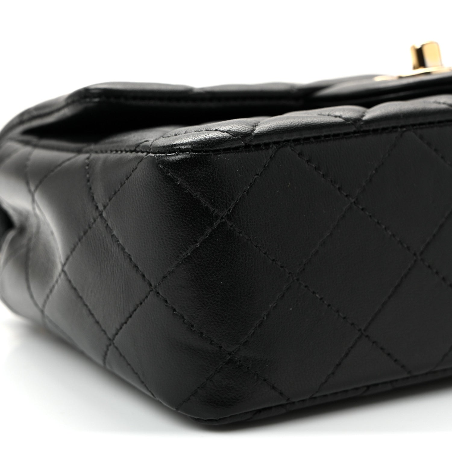 Chanel Lambskin Quilted Mini Rectangular Flap Black 9 of 10