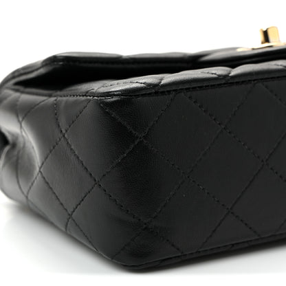 Chanel Lambskin Quilted Mini Rectangular Flap Black 9 of 10