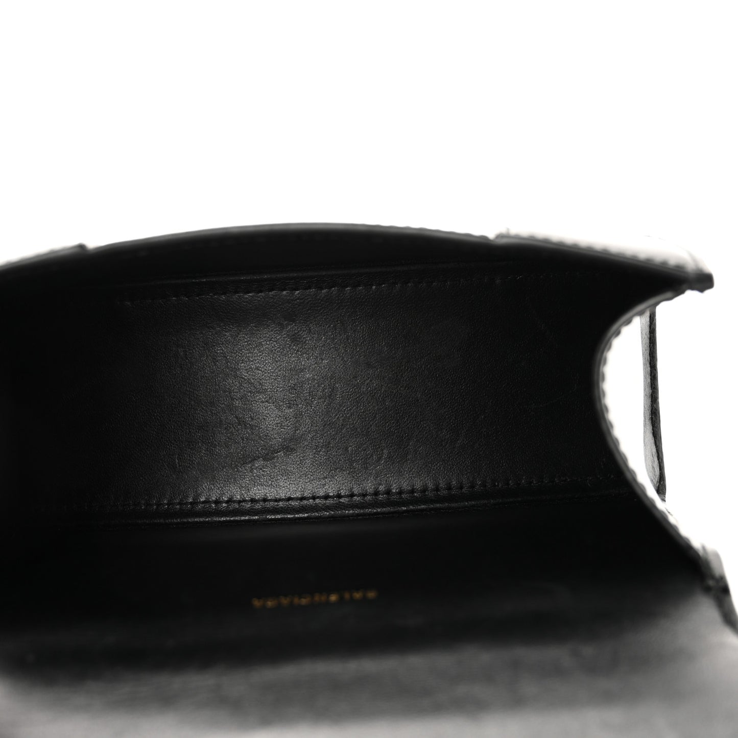 Shiny Box Calfskin Hourglass Top Handle Bag XS Black