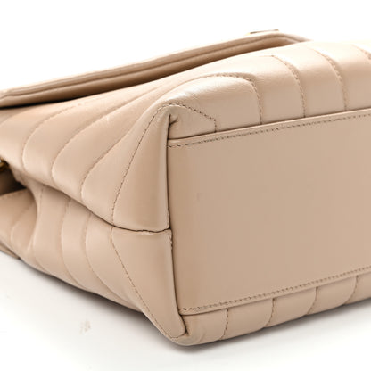 Saint Laurent Calfskin Y Quilted Monogram Small Loulou Chain Satchel Dark Beige 9 of 11
