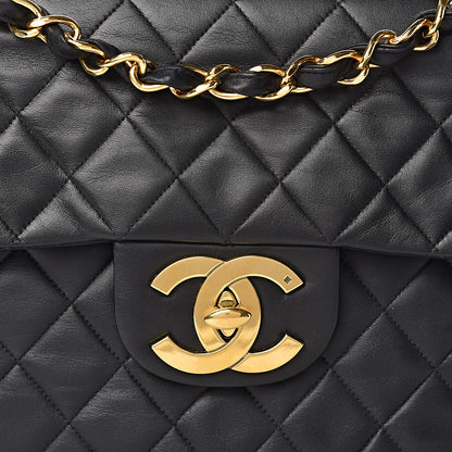 Chanel Lambskin Quilted XL Jumbo Single Flap Black 10 of 13