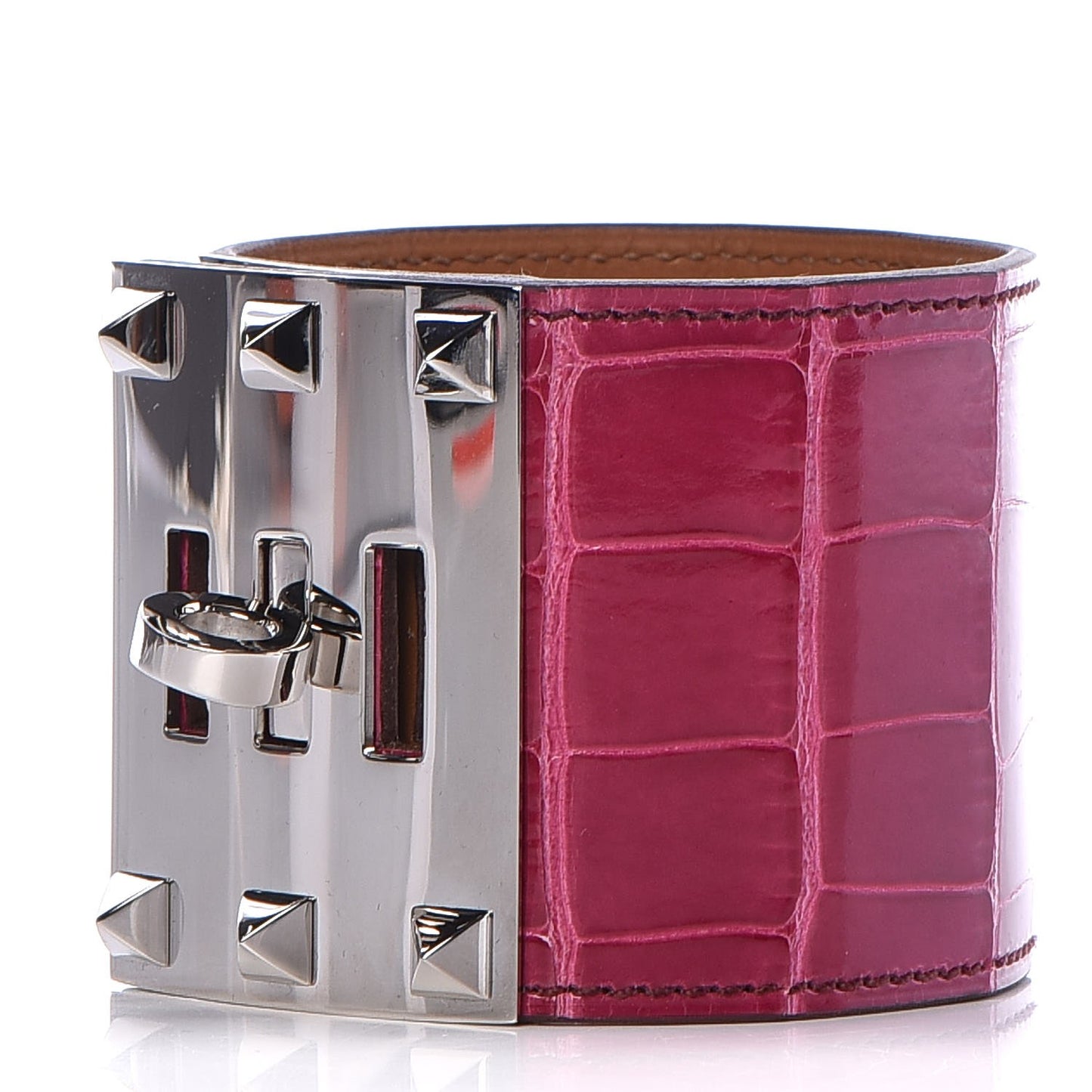 Shiny Alligator Kelly Dog Extreme Bracelet S Rose Shocking
