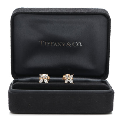 Tiffany 18K Rose Gold Diamond .64ct Small Victoria Earrings 5 of 5
