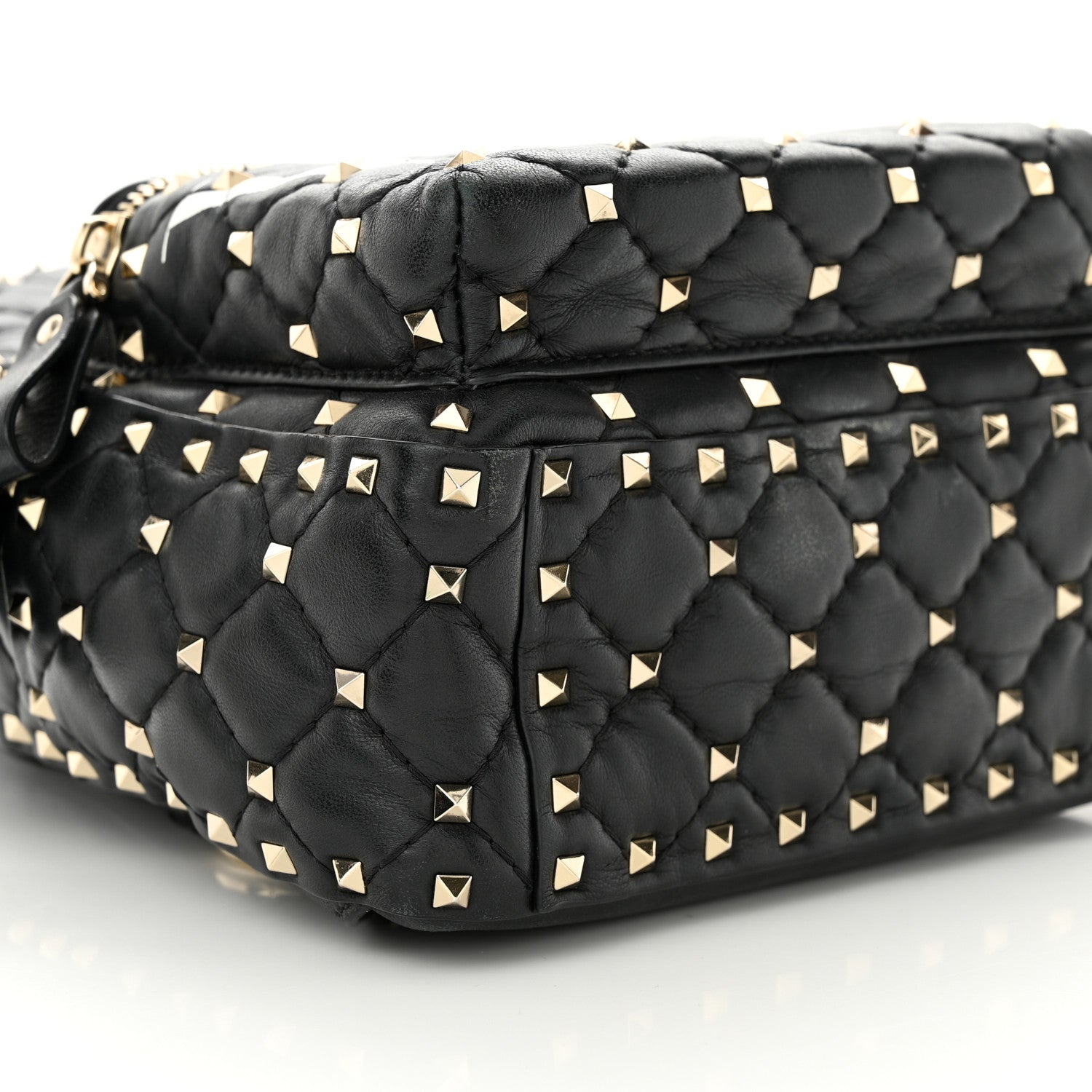 Valentino Garavani Lambskin VLTN Print Quilted Mini Rockstud Spike Backpack Black 9 of 14
