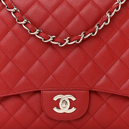 Chanel Caviar Quilted Maxi Single Flap Red 8 of 10