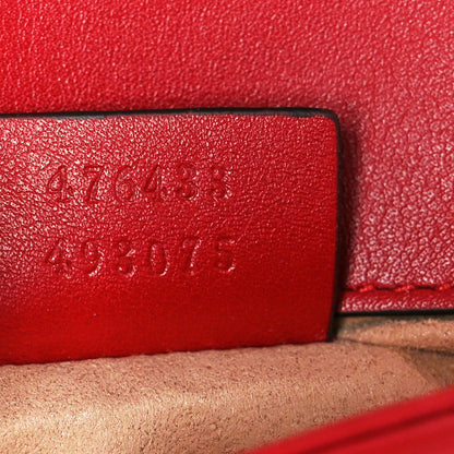 Gucci Calfskin Matelasse Super Mini GG Marmont Shoulder Bag Hibiscus Red 7 of 10