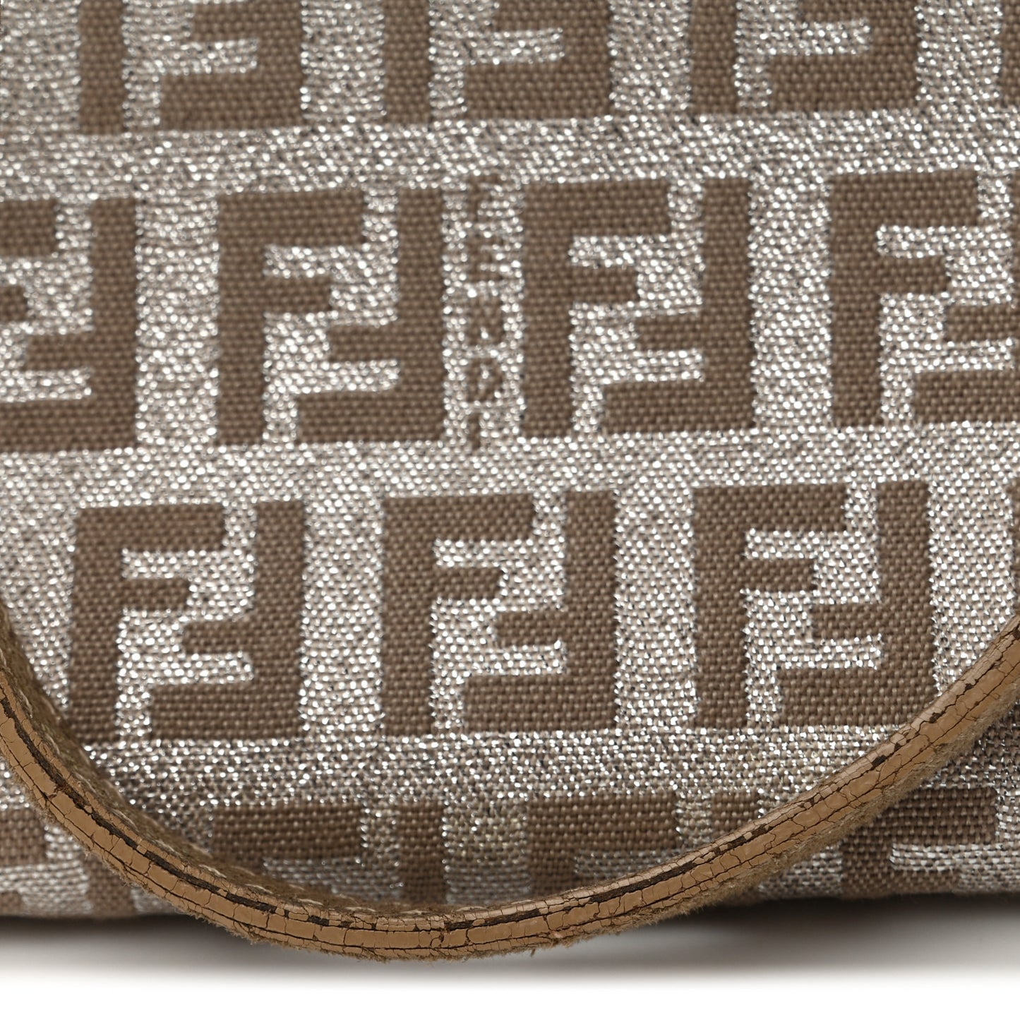 Metallic Jacquard Zucchino Suede Mini Mama Baguette Cipria Argento Grigio