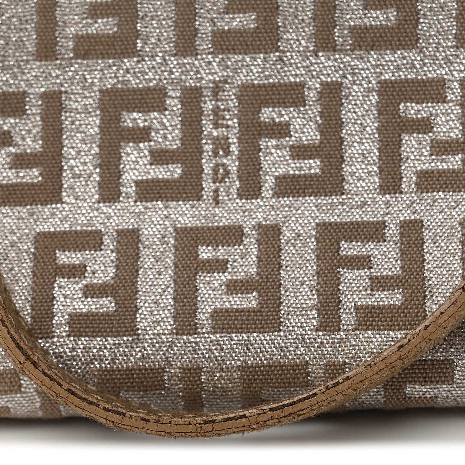 Fendi Metallic Jacquard Zucchino Suede Mini Mama Baguette Cipria Argento Grigio 12 of 13