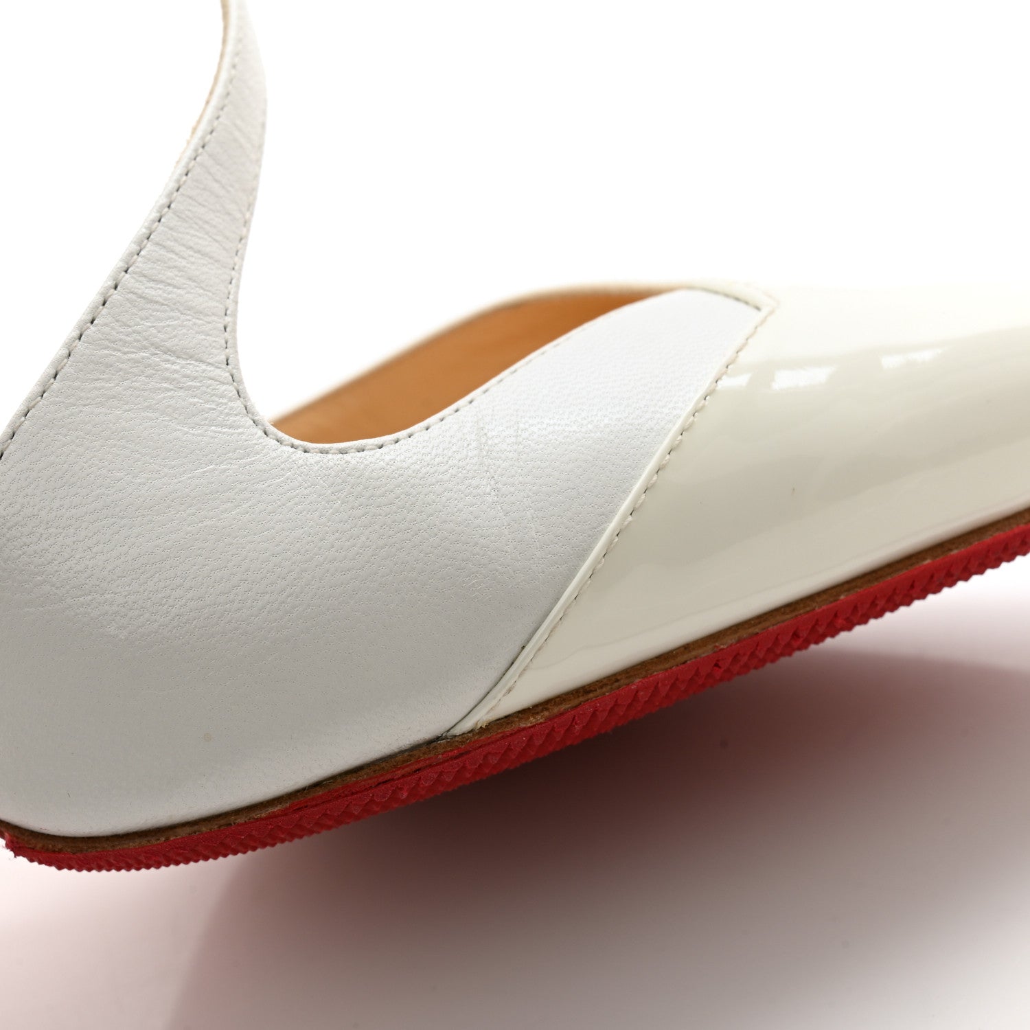 Christian Louboutin Patent Kid Round And Square 100 Pumps 38 Bianco 12 of 12
