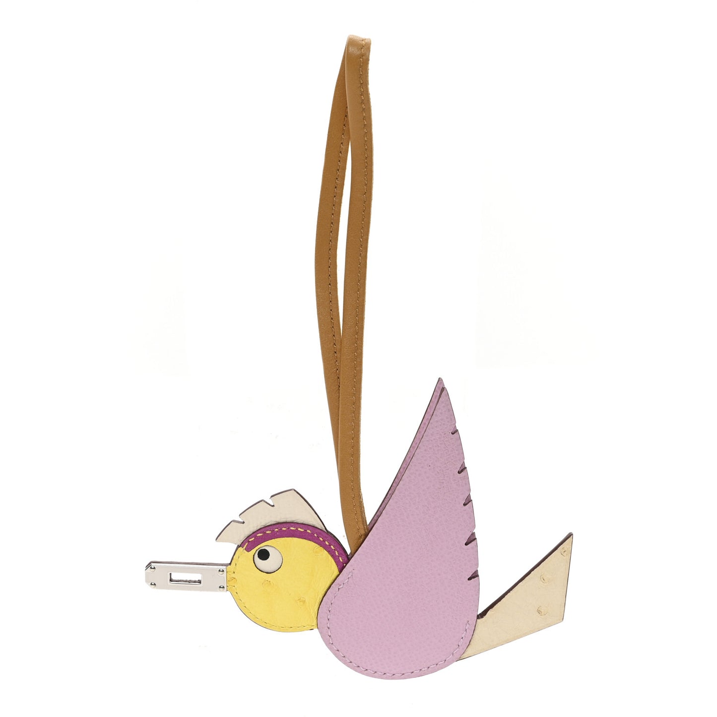 Ostrich Epsom Swift Birdy Bag Charm Mauve Sylvestre Nata Jaune Citron Magnolia Sesame