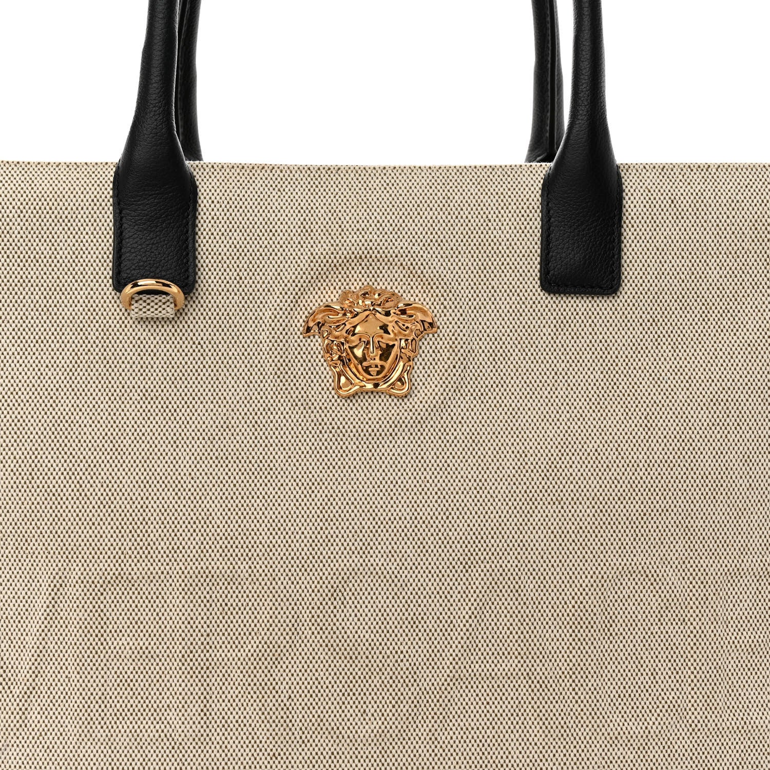 Versace Canvas Calfskin La Medusa Tote Bag Beige 8 of 11