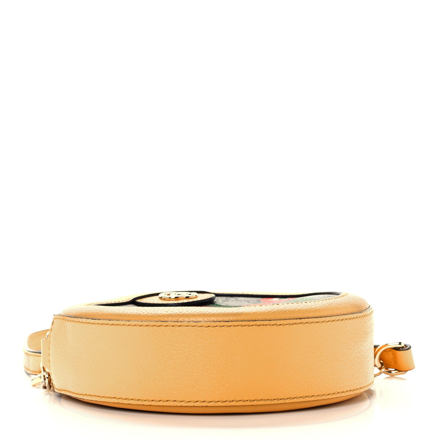 GG Supreme Monogram Flora Web Mini Ophidia Round Shoulder Bag Beige Multicolor Crop