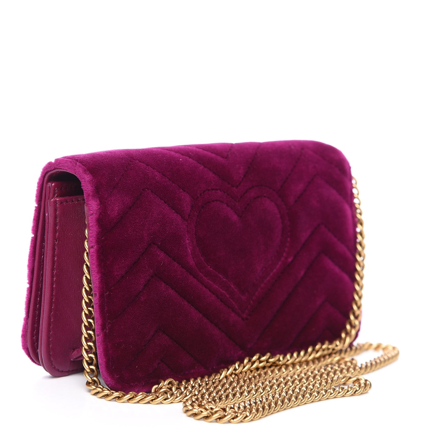 Velvet Matelasse GG Marmont Mini Bag Fuchsia Violet Cyclamen