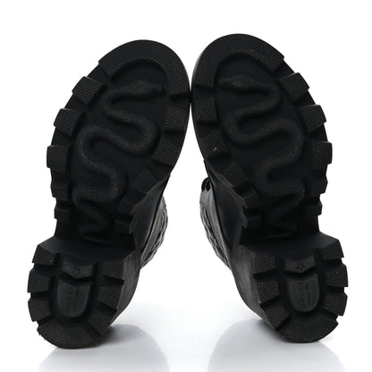 Gucci Apollo Calfskin GG Supreme Nappa Samoa Quilted Lace Up Ankle Boots 38.5 Black 5 of 10