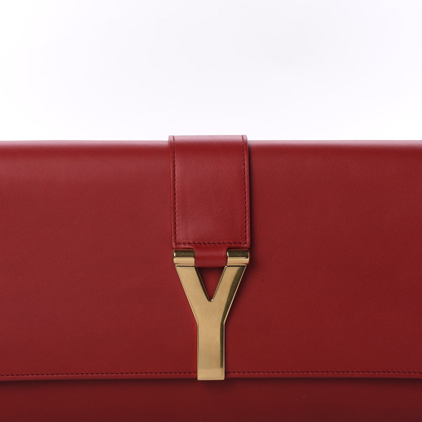 Calfskin Classic Y Ligne Clutch Red