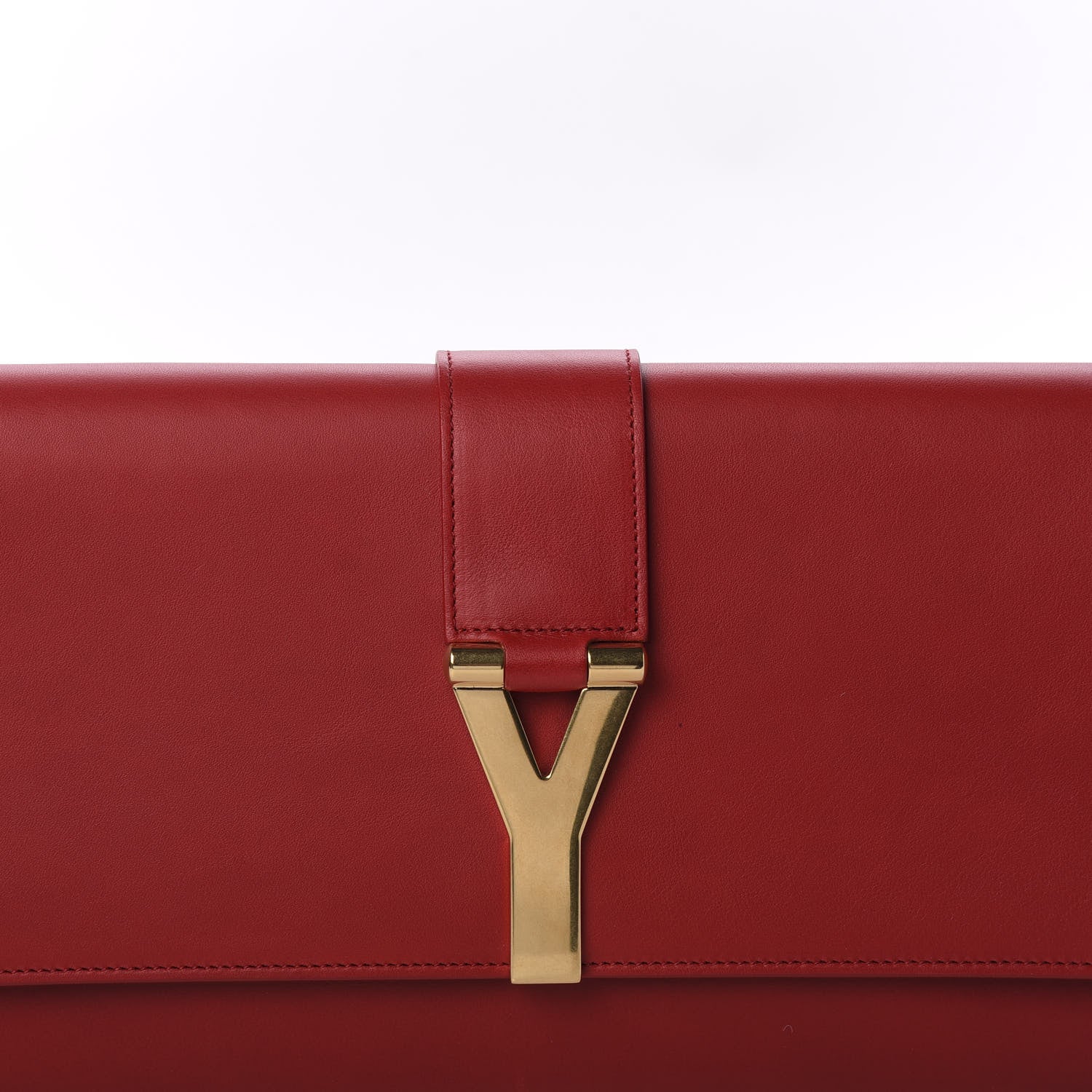 Saint Laurent Calfskin Classic Y Ligne Clutch Red 10 of 10