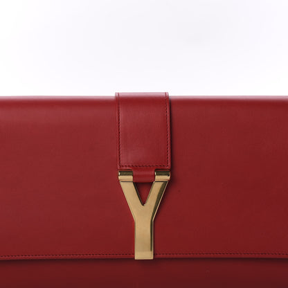 Saint Laurent Calfskin Classic Y Ligne Clutch Red 10 of 10