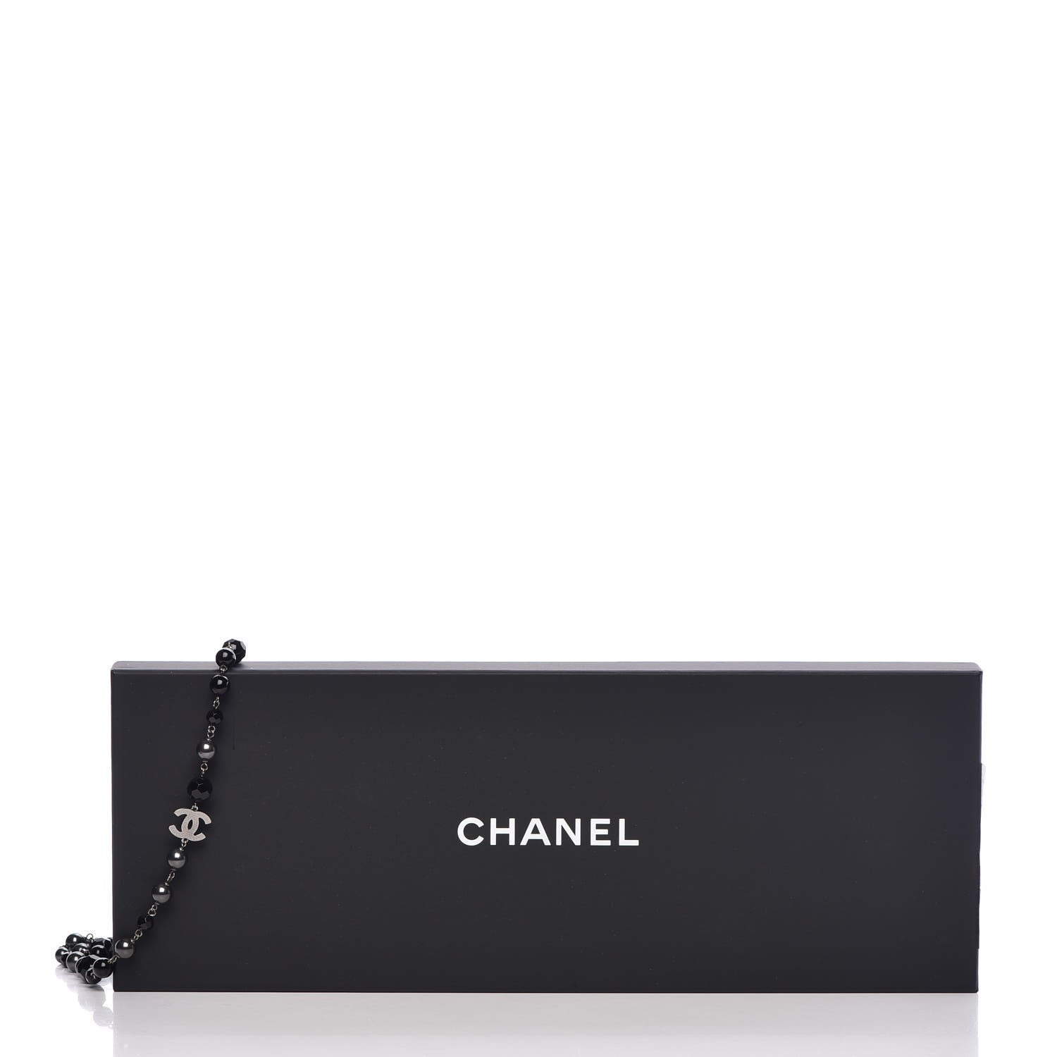 Chanel Ruthenium Pearl Bead CC Long Necklace Black 6 of 6