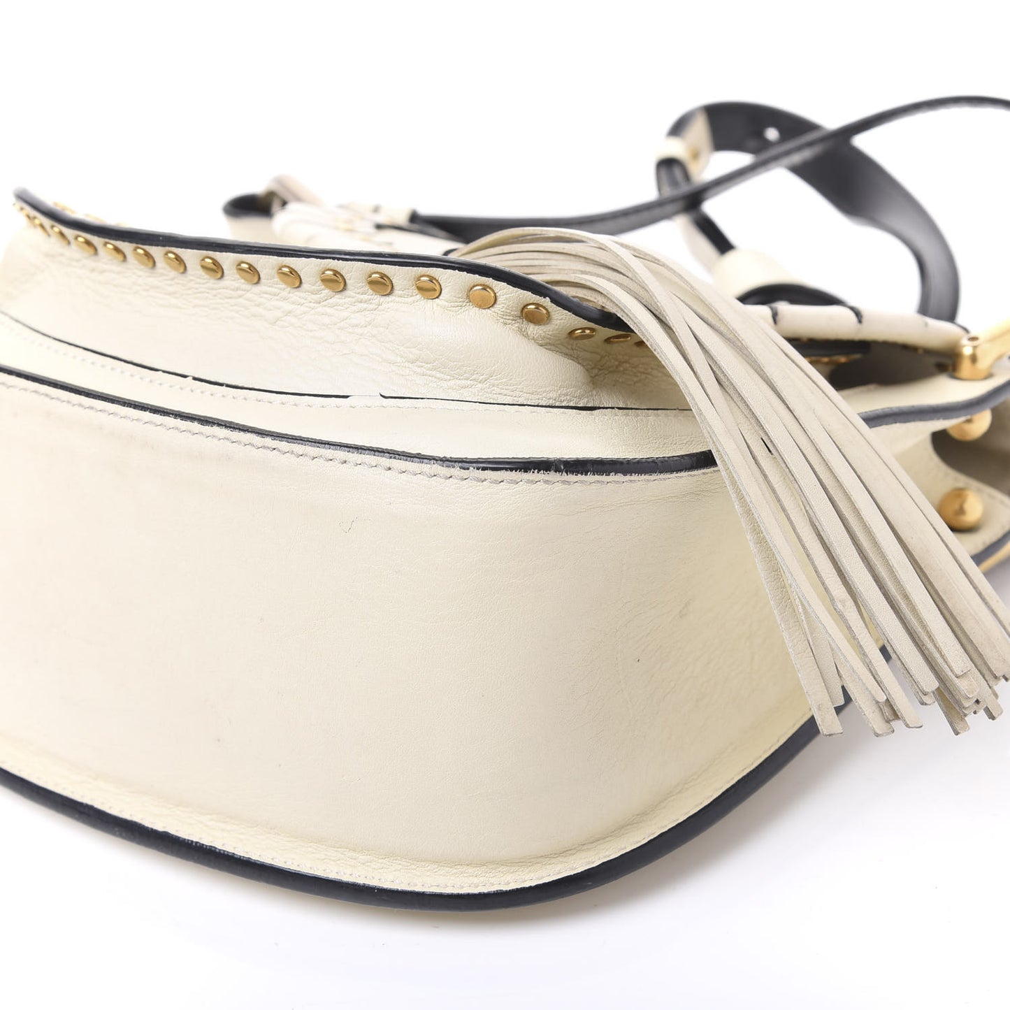Calfskin Small Hudson Shoulder Bag Lace White
