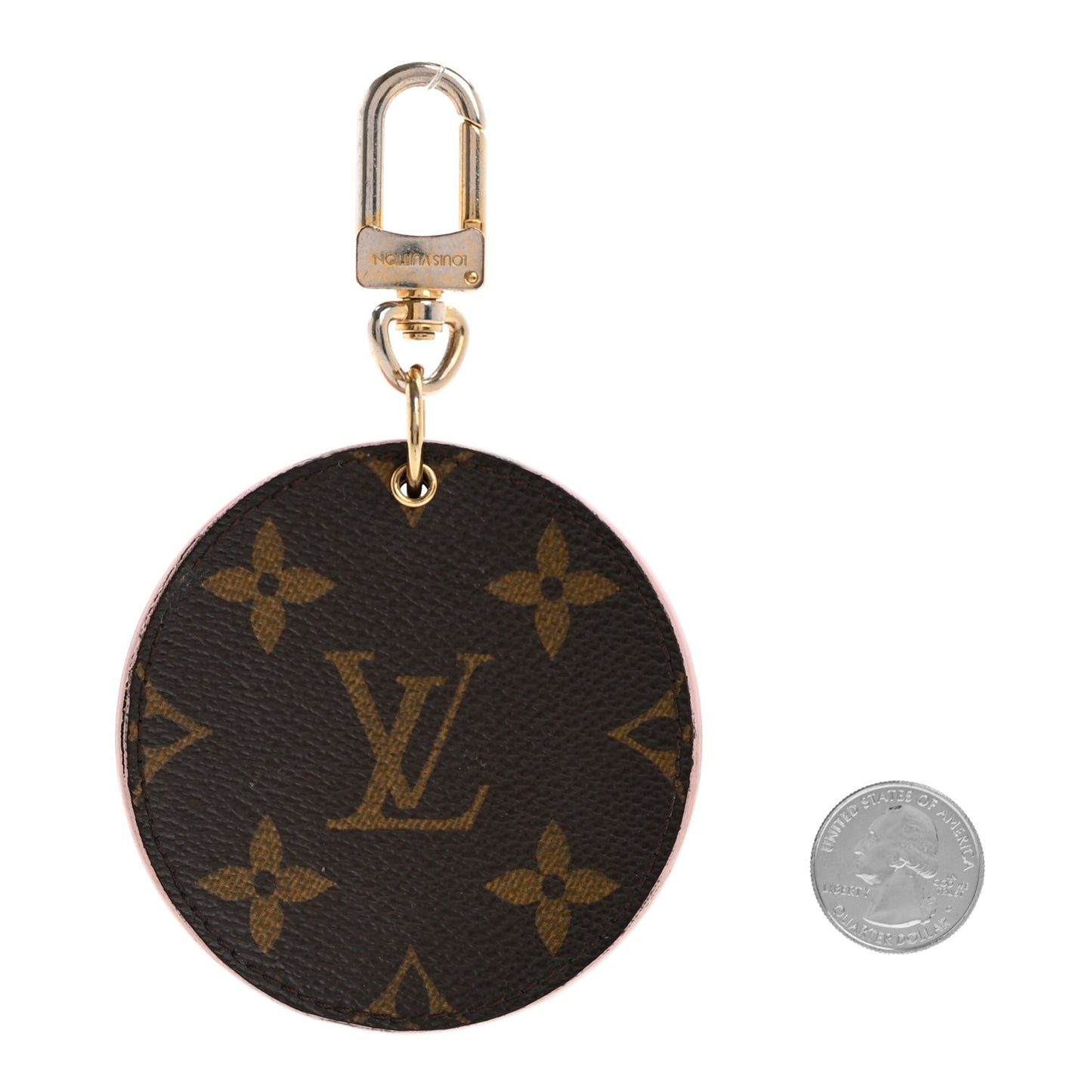 Monogram LV Mirror Bag Charm Key Holder Rose Ballerine