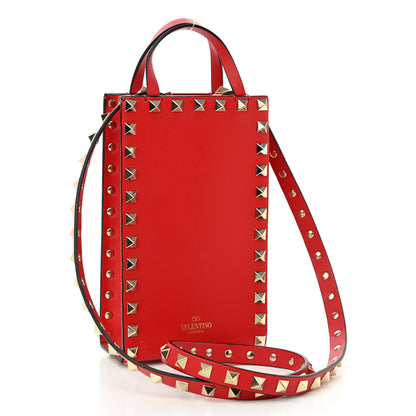 Valentino Garavani Calfskin Rockstud Phone Holder Red 3 of 10