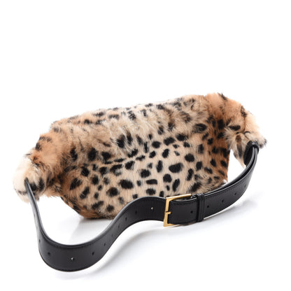 Saint Laurent Rabbit Fur Leopard Print Belt Bag Beige 3 of 11