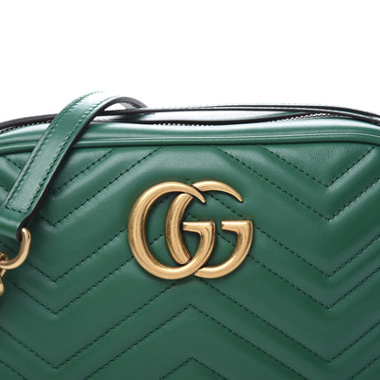 Gucci Calfskin Matelasse Small GG Marmont Chain Shoulder Bag Emerald Green 11 of 11
