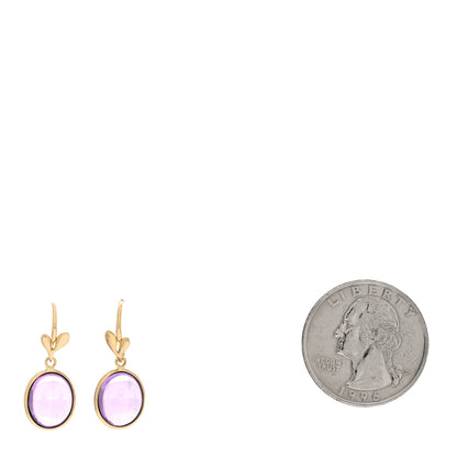 Tiffany 18K Yellow Gold Amethyst Paloma Picasso Olive Leaf Drop Earrings 2 of 5