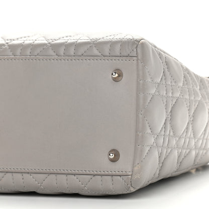 Christian Dior Lambskin Cannage Medium Lady Dior Grey 6 of 15