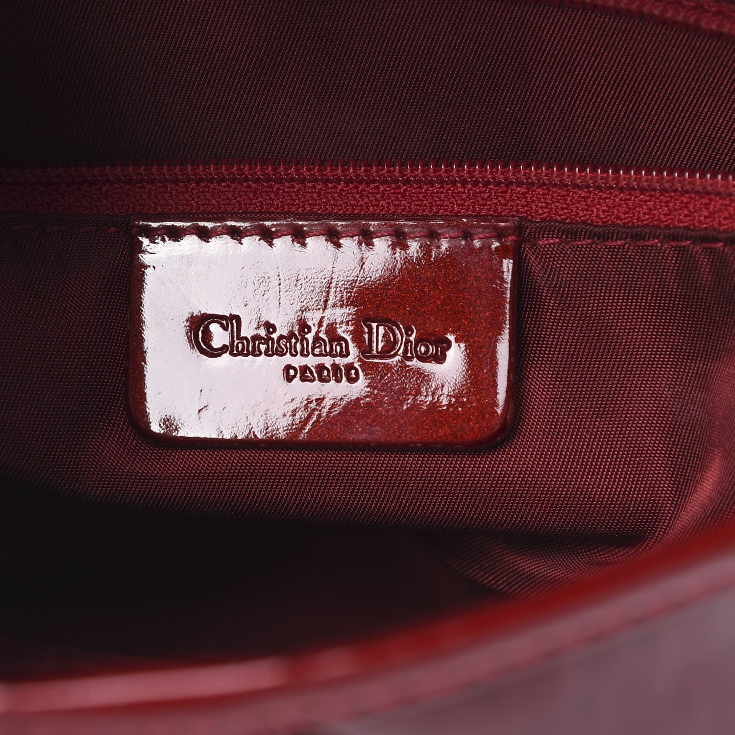 Christian Dior Patent Diorissimo Double Saddle Bag Dark Red 5 of 10