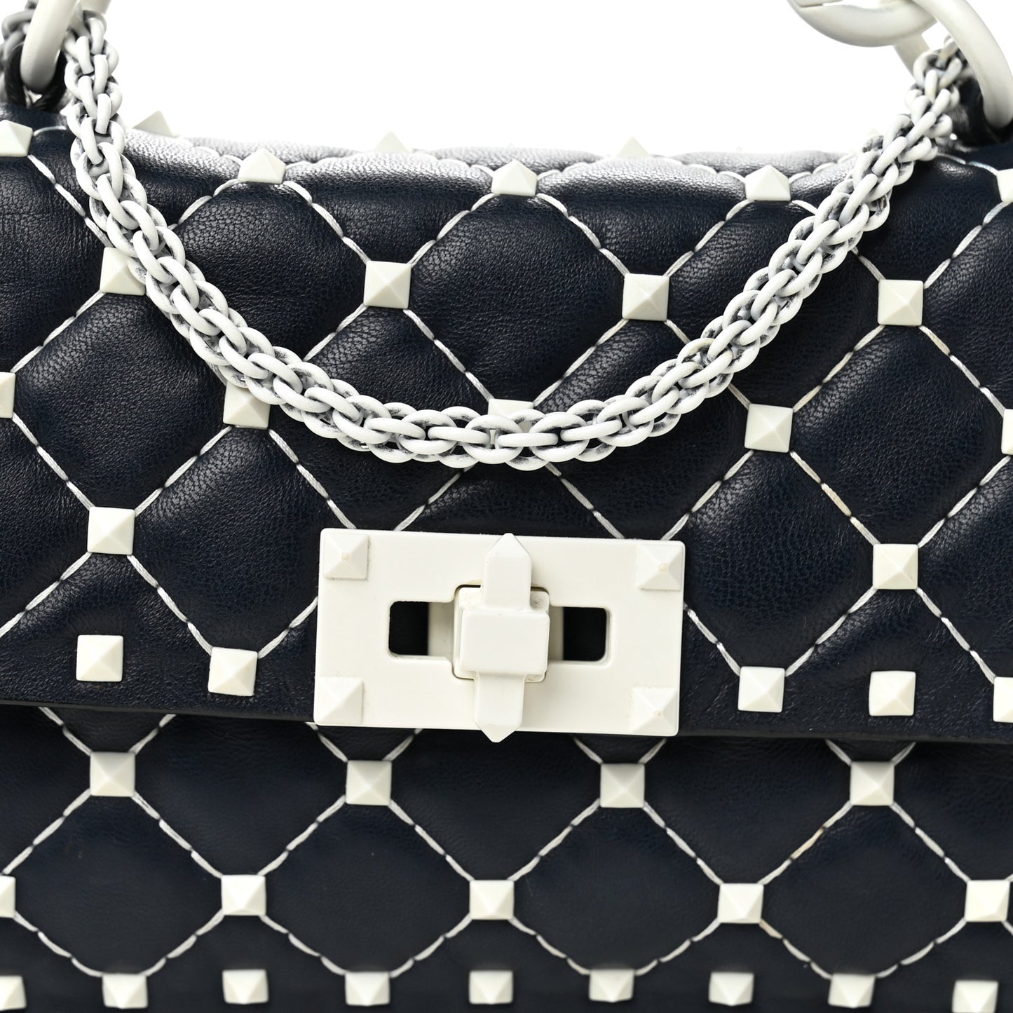 Nappa Small Free Rockstud Spike Shoulder Bag Marine
