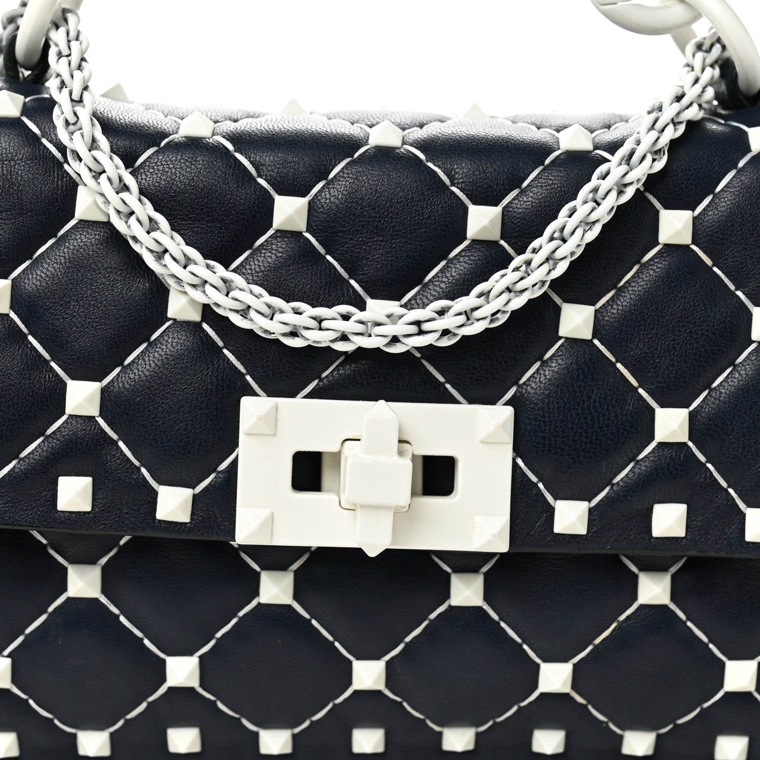 Valentino Garavani Nappa Small Free Rockstud Spike Shoulder Bag Marine 8 of 11
