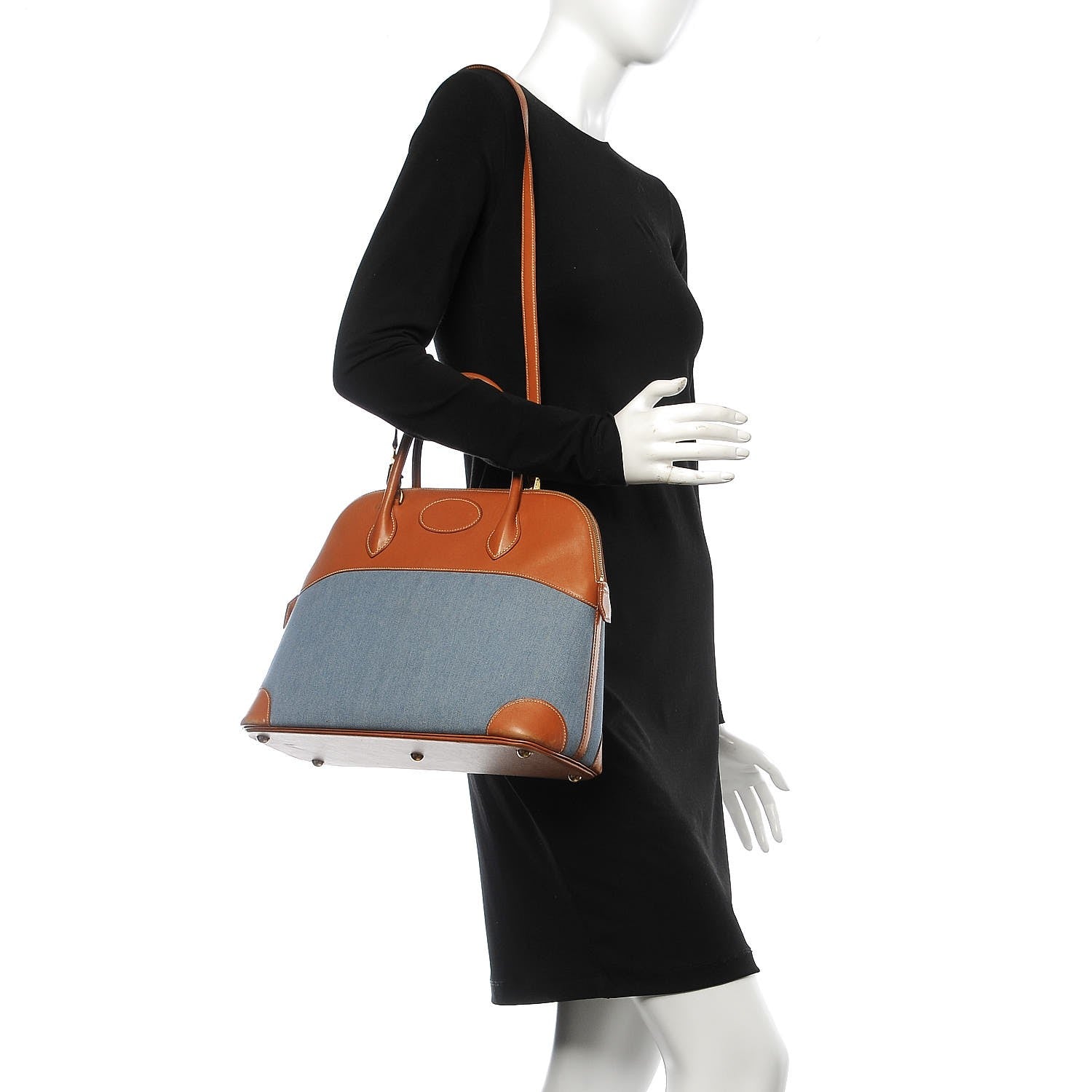 Hermes Veau Sikkim Denim Bolide 35 Gold 2 of 15