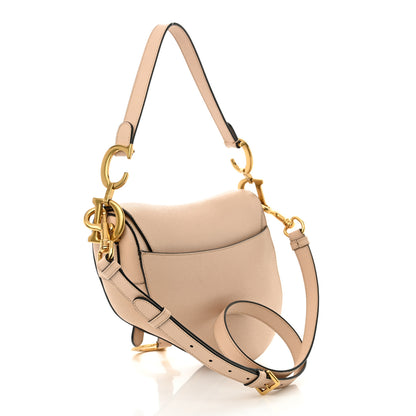 Christian Dior Grained Calfskin Saddle Bag With Strap Warm Taupe 3 of 15