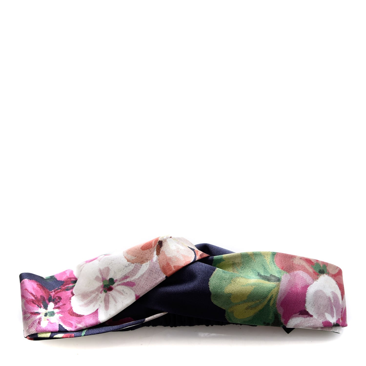 Gucci Silk Blooms Print Duchesse Headband Navy 1 of 5