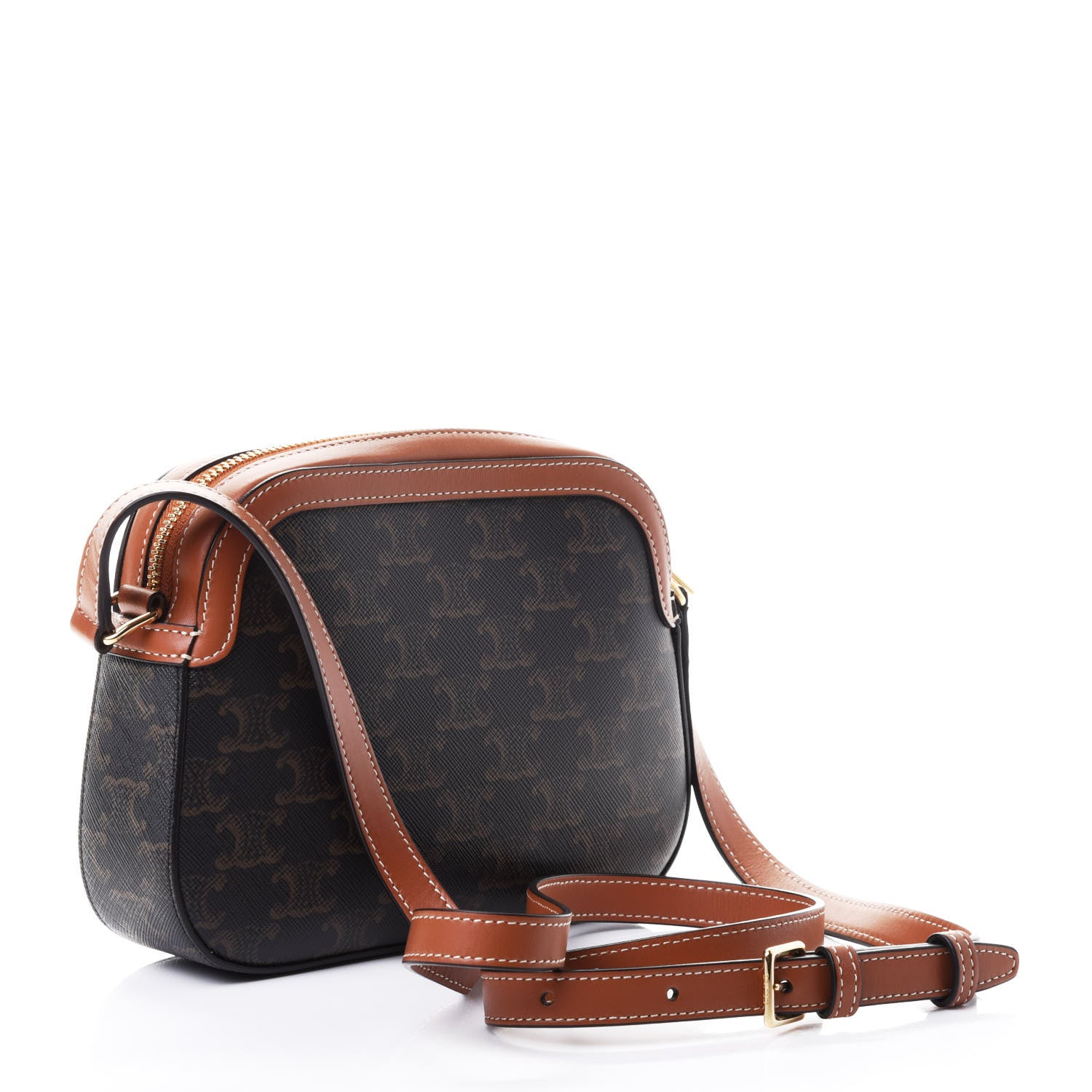 Celine Triomphe Canvas Small Camera Bag Tan 2 of 4