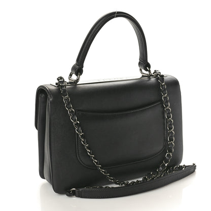 Chanel Calfskin Small Trendy CC Dual Handle Flap Bag Black 3 of 10