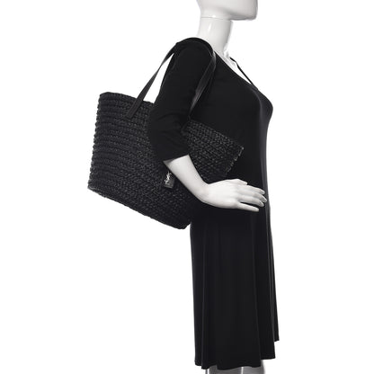 Saint Laurent Raffia Medium Panier Bag Black 2 of 9