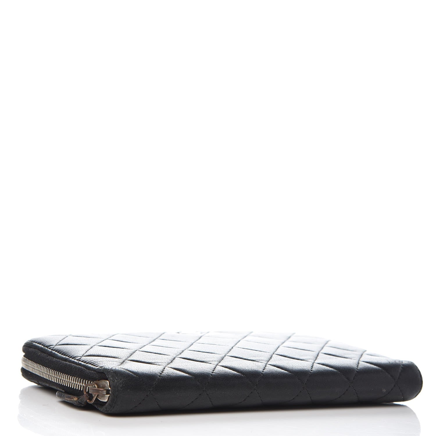 Chanel Lambskin Quilted Large Zip Around Organizer Wallet Black 4 of 14