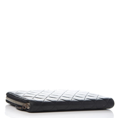 Chanel Lambskin Quilted Large Zip Around Organizer Wallet Black 4 of 14