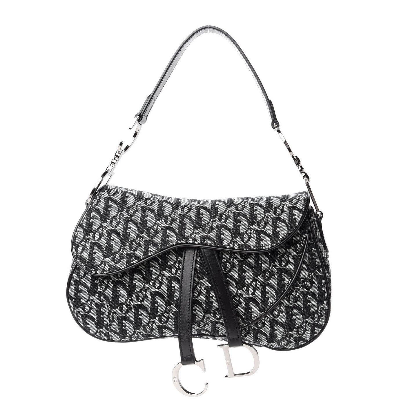 Monogram Double Saddle Bag Black