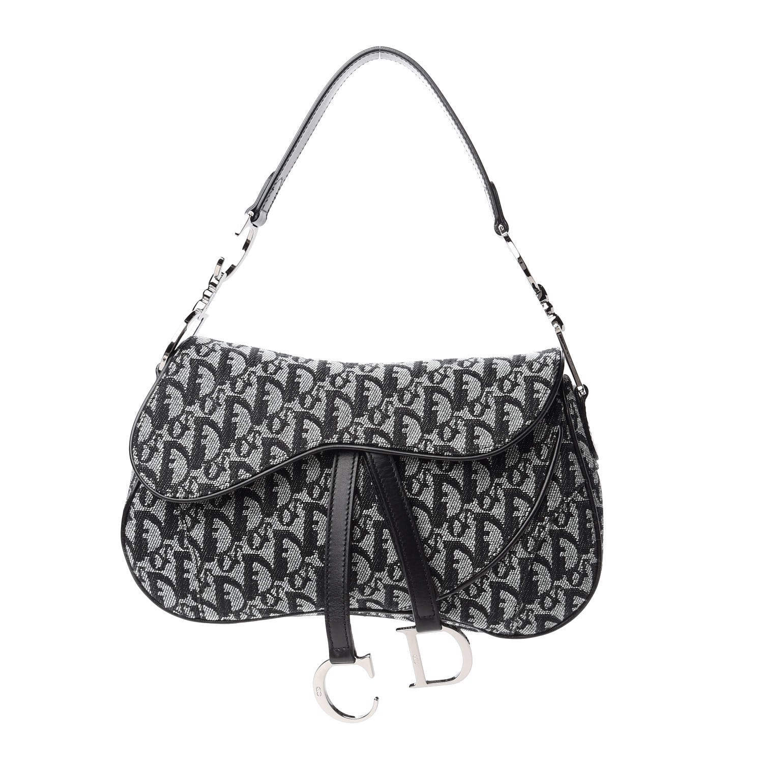 Christian Dior Monogram Double Saddle Bag Black 1 of 10