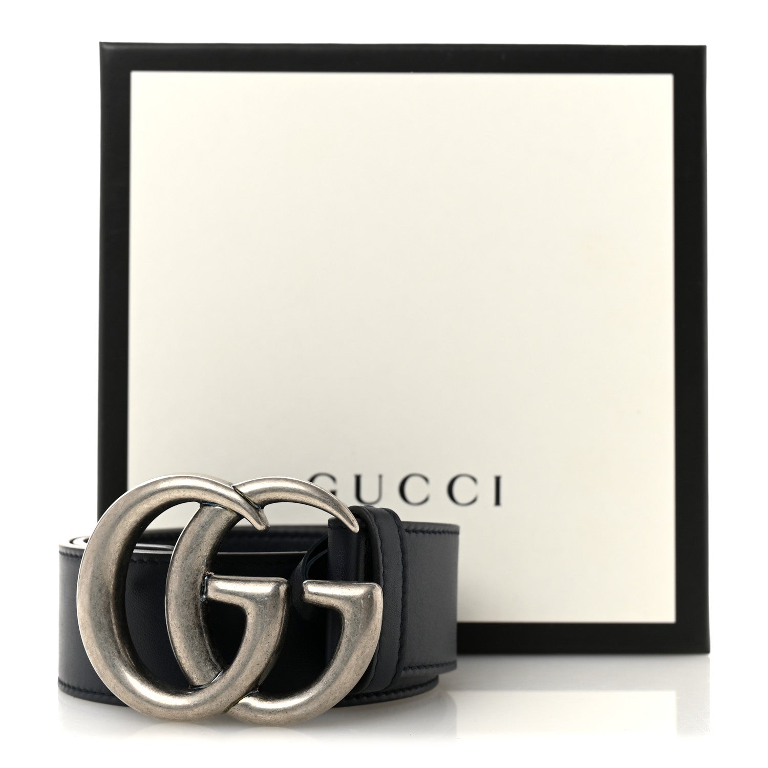Gucci Calfskin Double G 40mm Belt 75 30 Blue 6 of 6