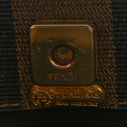 Fendi Pequin Spalmati Backpack Tote Tobacco Black 6 of 12